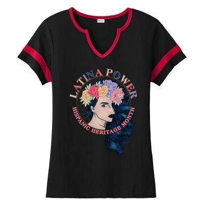 Latina Power Hispanic Heritage Month Ladies Halftime Notch Neck Tee