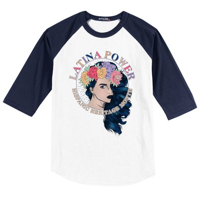 Latina Power Hispanic Heritage Month Baseball Sleeve Shirt