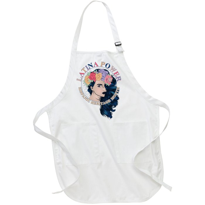 Latina Power Hispanic Heritage Month Full-Length Apron With Pockets