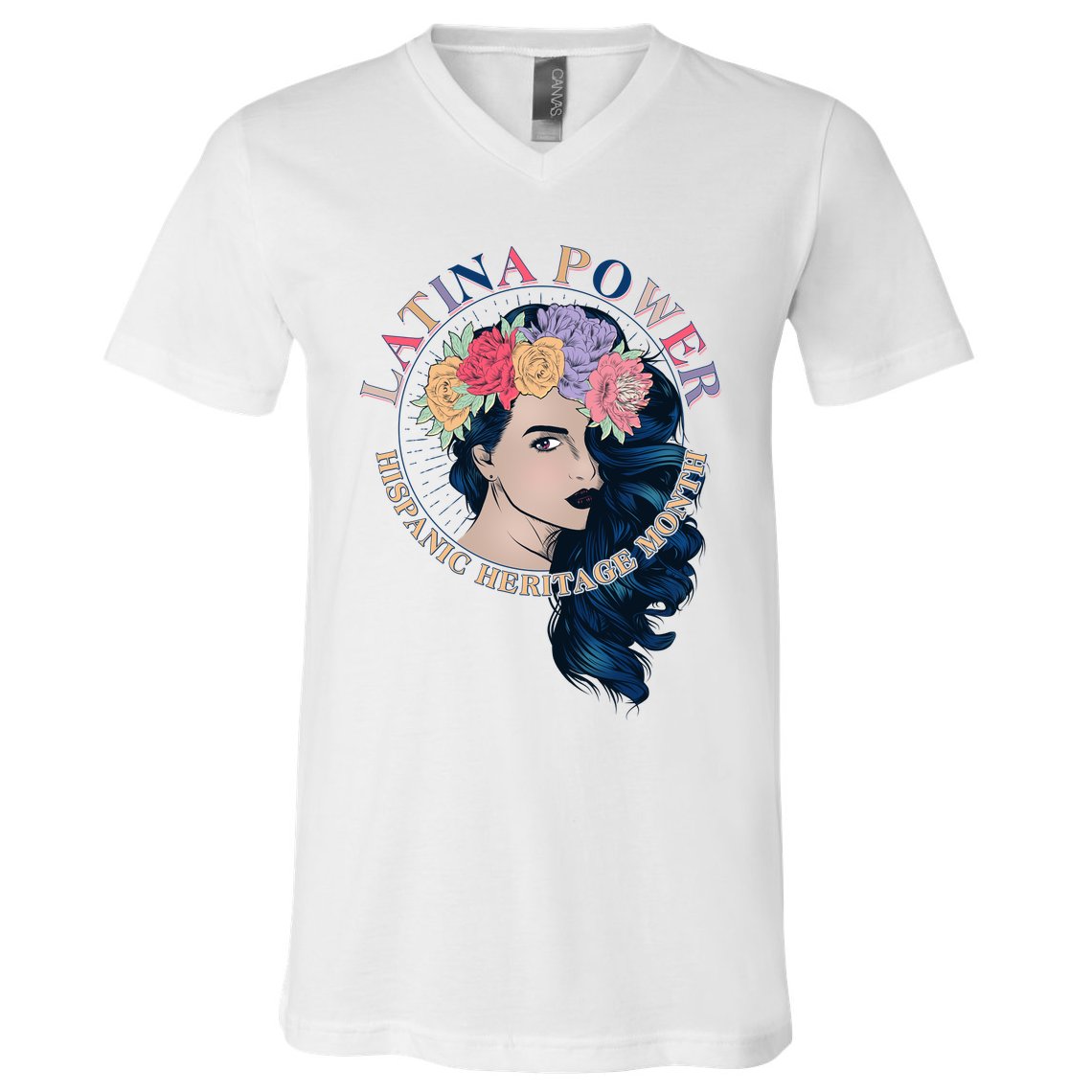 Latina Power Hispanic Heritage Month V-Neck T-Shirt