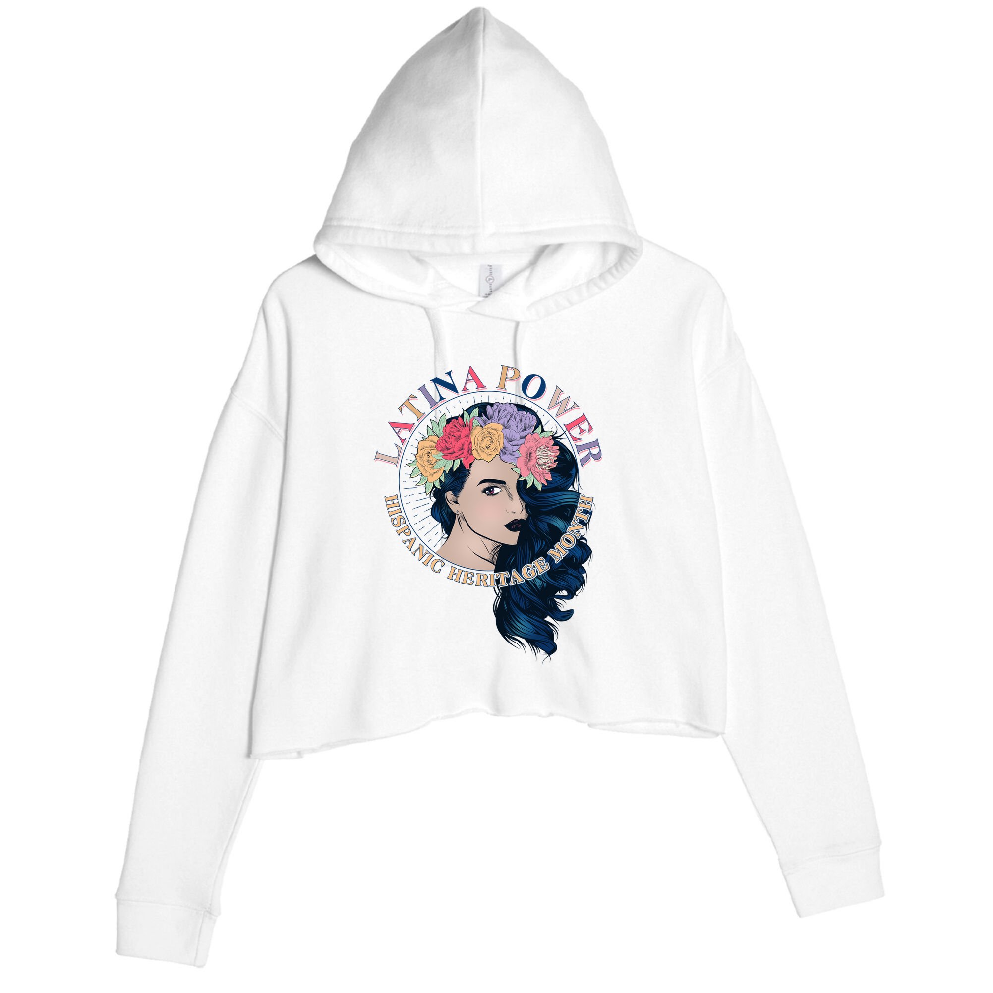 Latina Power Hispanic Heritage Month Crop Fleece Hoodie