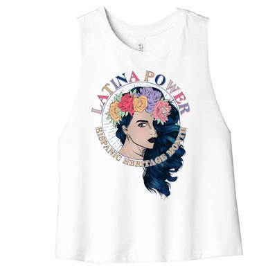 Latina Power Hispanic Heritage Month Women's Racerback Cropped Tank