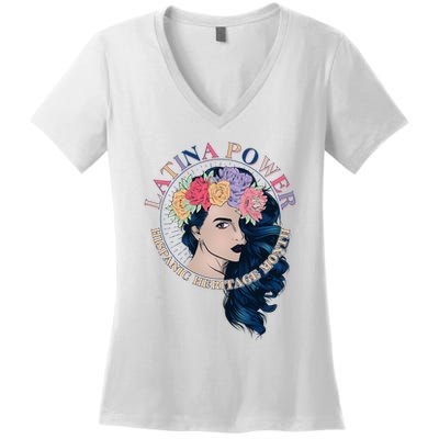 Latina Power Hispanic Heritage Month Women's V-Neck T-Shirt