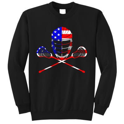 Lacrosse Player Independence Day Laxing Patriotic Lax Goalie Sweatshirt