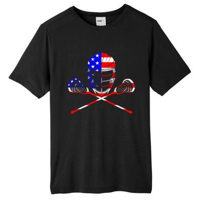 Lacrosse Player Independence Day Laxing Patriotic Lax Goalie Tall Fusion ChromaSoft Performance T-Shirt