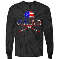 Lacrosse Player Independence Day Laxing Patriotic Lax Goalie Tie-Dye Long Sleeve Shirt