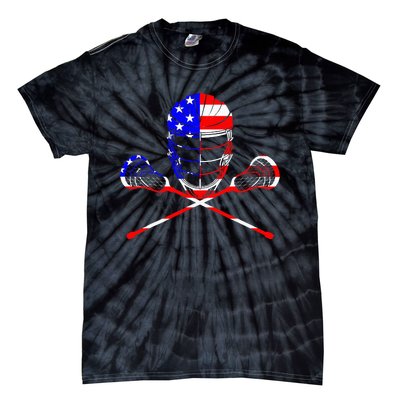 Lacrosse Player Independence Day Laxing Patriotic Lax Goalie Tie-Dye T-Shirt