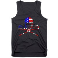 Lacrosse Player Independence Day Laxing Patriotic Lax Goalie Tank Top