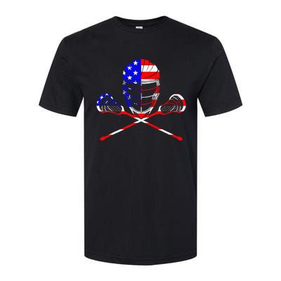 Lacrosse Player Independence Day Laxing Patriotic Lax Goalie Softstyle CVC T-Shirt