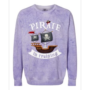 Little Pirate In Training Boy Funny Pirate Colorblast Crewneck Sweatshirt