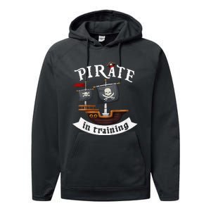 Little Pirate In Training Boy Funny Pirate Performance Fleece Hoodie