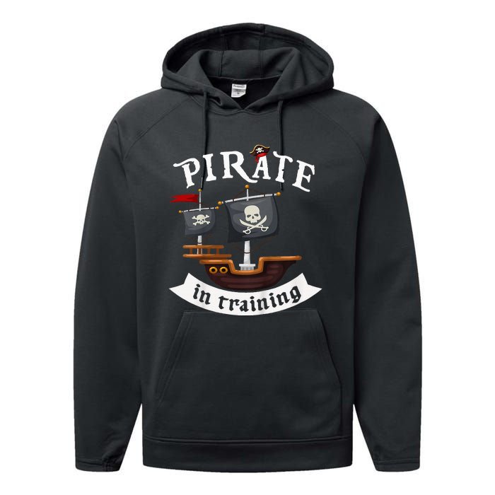 Little Pirate In Training Boy Funny Pirate Performance Fleece Hoodie