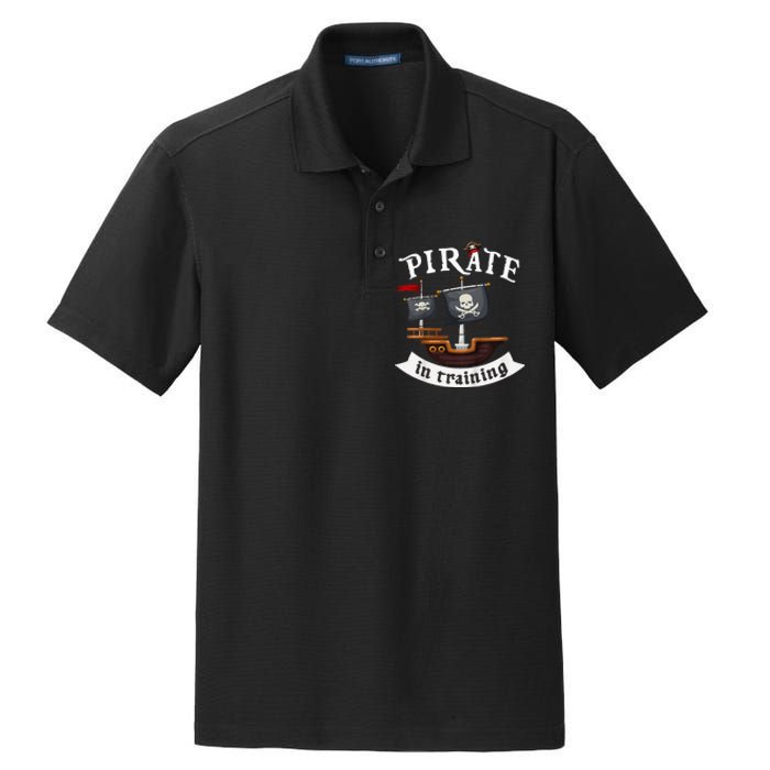 Little Pirate In Training Boy Funny Pirate Dry Zone Grid Polo