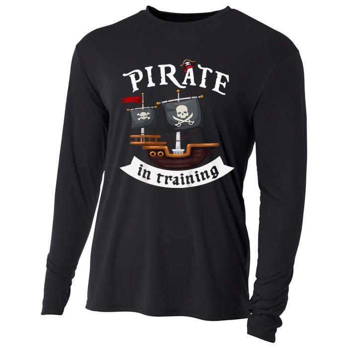 Little Pirate In Training Boy Funny Pirate Cooling Performance Long Sleeve Crew