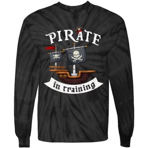 Little Pirate In Training Boy Funny Pirate Tie-Dye Long Sleeve Shirt