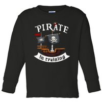 Little Pirate In Training Boy Funny Pirate Toddler Long Sleeve Shirt