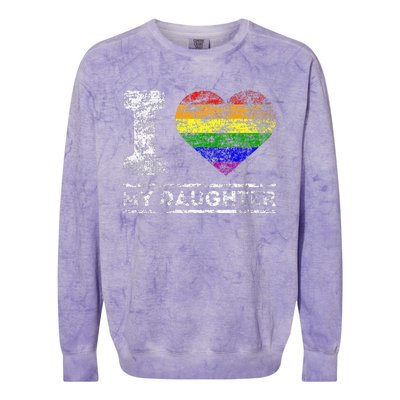 LGBT Pride I Love My Daughter Rainbow Support Family Lover Colorblast Crewneck Sweatshirt