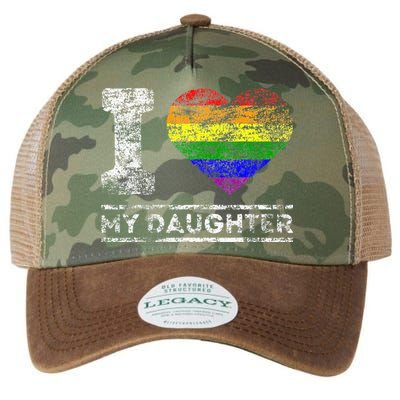 LGBT Pride I Love My Daughter Rainbow Support Family Lover Legacy Tie Dye Trucker Hat