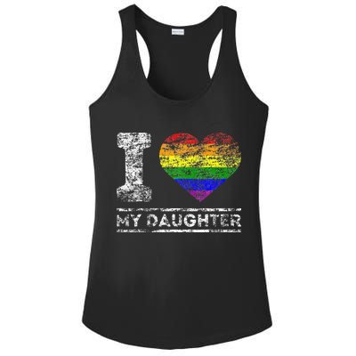LGBT Pride I Love My Daughter Rainbow Support Family Lover Ladies PosiCharge Competitor Racerback Tank