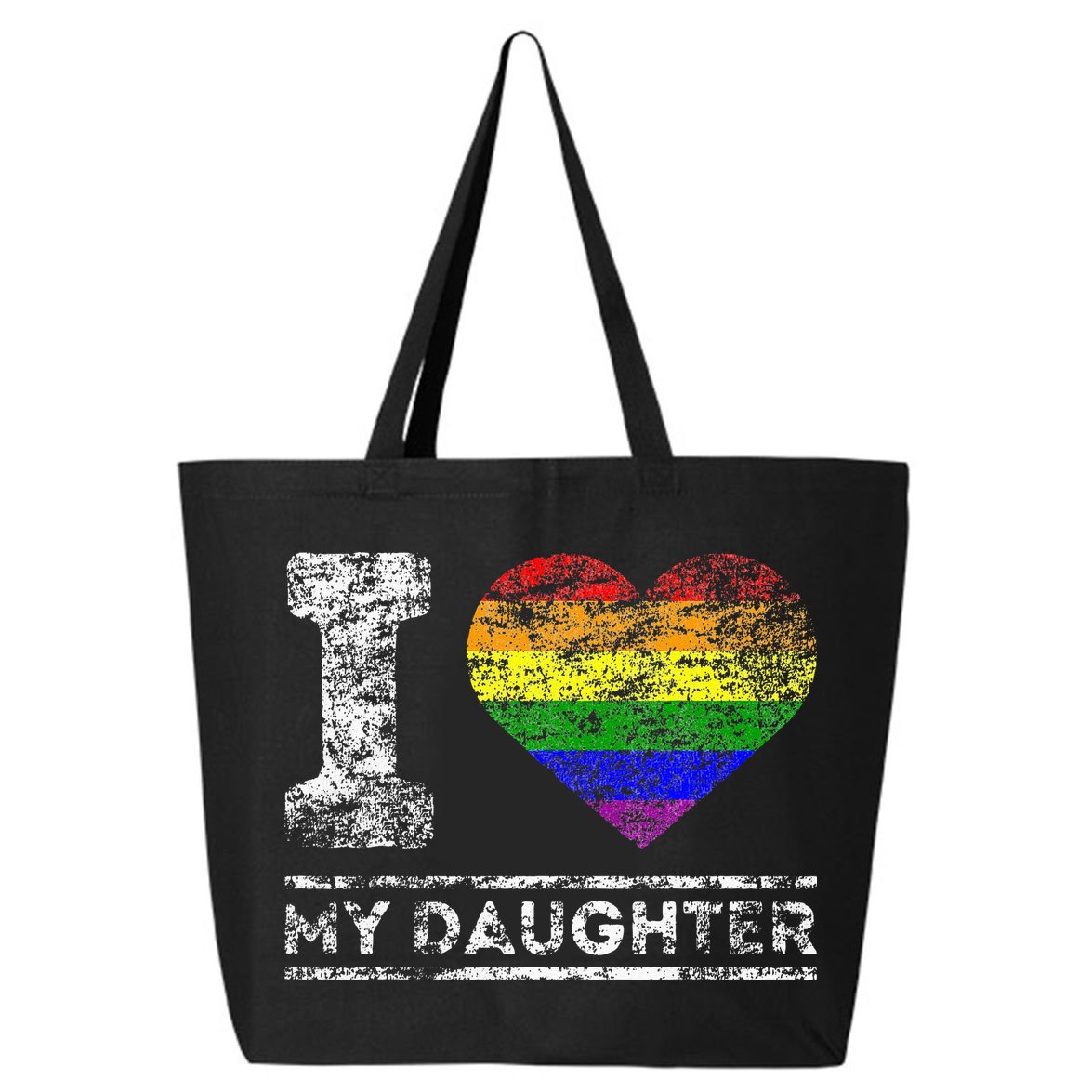 LGBT Pride I Love My Daughter Rainbow Support Family Lover 25L Jumbo Tote