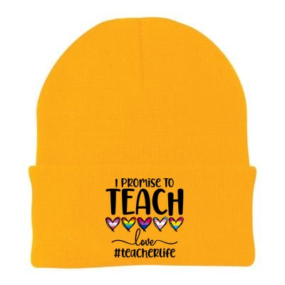 Lgbtq Pride I Promise To Teach Love Teacher Life Gift Knit Cap Winter Beanie