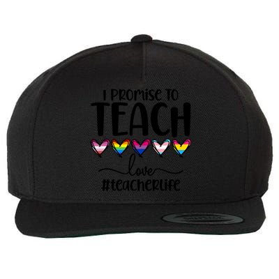 Lgbtq Pride I Promise To Teach Love Teacher Life Gift Wool Snapback Cap