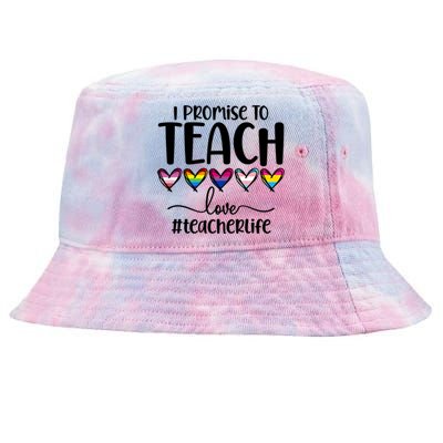 Lgbtq Pride I Promise To Teach Love Teacher Life Gift Tie-Dyed Bucket Hat