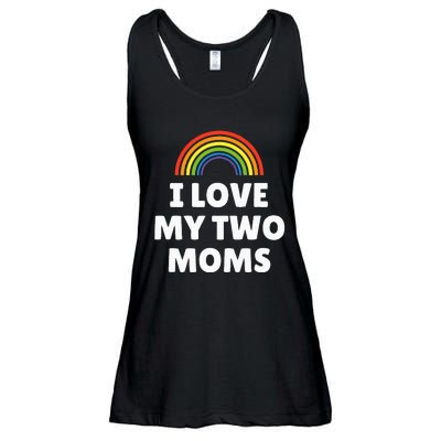 LGBT Pride I Love My Two Moms Ladies Essential Flowy Tank