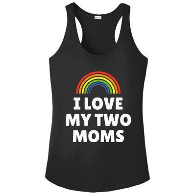 LGBT Pride I Love My Two Moms Ladies PosiCharge Competitor Racerback Tank