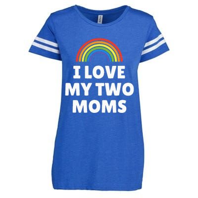 LGBT Pride I Love My Two Moms Enza Ladies Jersey Football T-Shirt