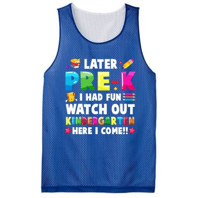 Later PreK I Had Fun Watch Out Kindergarten Here I Come Great Gift Mesh Reversible Basketball Jersey Tank