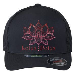 Lotus Potus In Red And Shades Flexfit Unipanel Trucker Cap