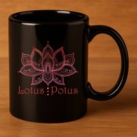 Lotus Potus In Red And Shades 11oz C Handle Ceramic Mug