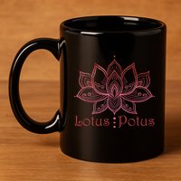 Lotus Potus In Red And Shades 11oz C Handle Ceramic Mug