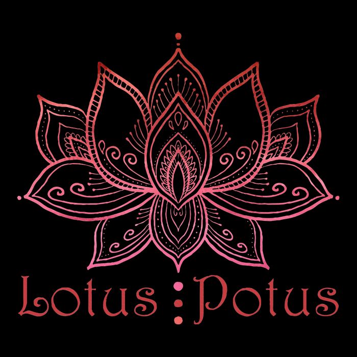 Lotus Potus In Red And Shades Drawstring Bag