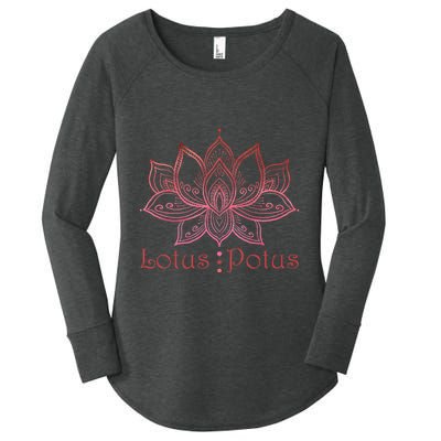 Lotus Potus In Red And Shades Women's Perfect Tri Tunic Long Sleeve Shirt