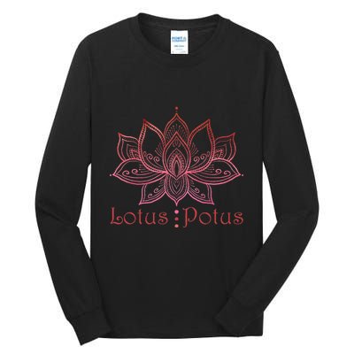 Lotus Potus In Red And Shades Tall Long Sleeve T-Shirt