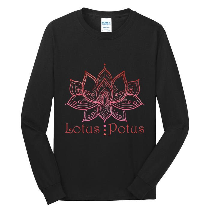 Lotus Potus In Red And Shades Tall Long Sleeve T-Shirt