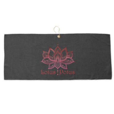 Lotus Potus In Red And Shades Large Microfiber Waffle Golf Towel