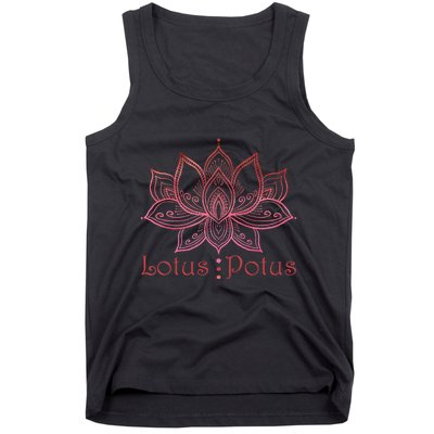 Lotus Potus In Red And Shades Tank Top