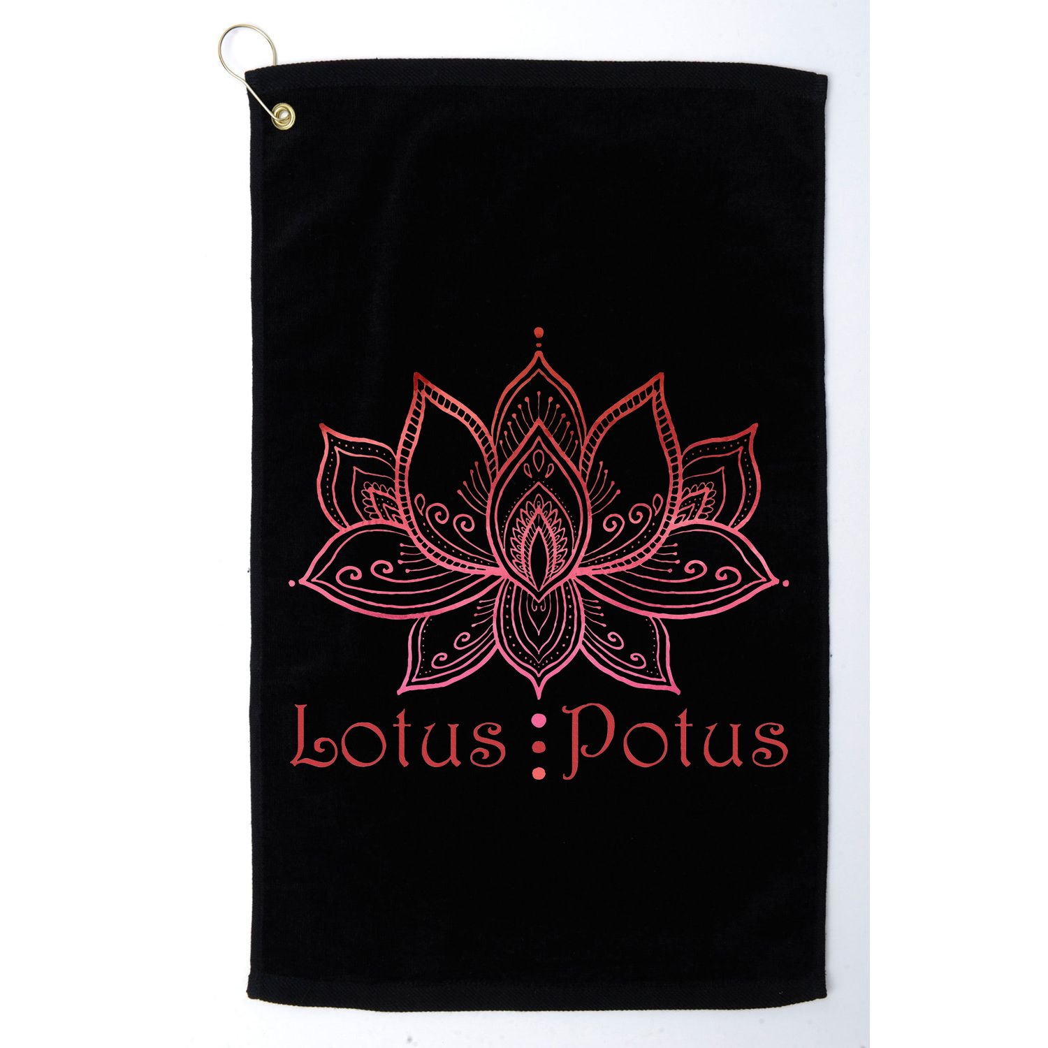 Lotus Potus In Red And Shades Golf Towel