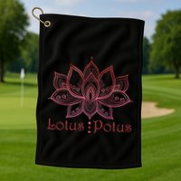 Lotus Potus In Red And Shades Golf Towel