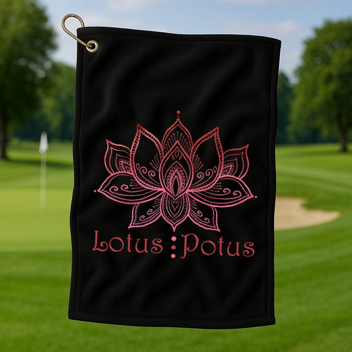 Lotus Potus In Red And Shades Golf Towel