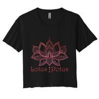 Lotus Potus In Red And Shades Crop Top