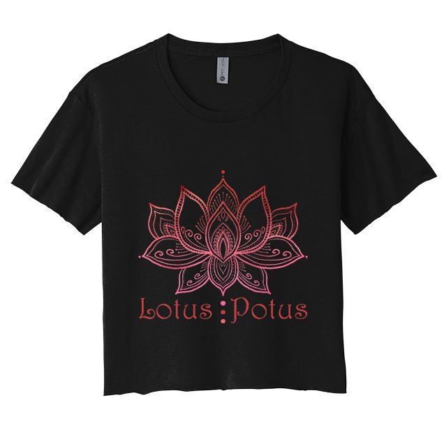 Lotus Potus In Red And Shades Crop Top