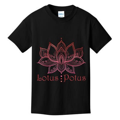 Lotus Potus In Red And Shades Kids T-Shirt