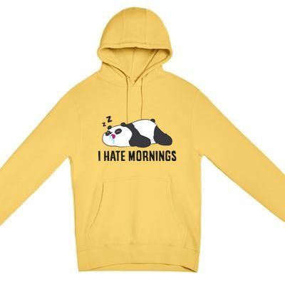 Lazy Panda I Hate Mornings Funny Panda Sleeping Pyjama Gift Premium Pullover Hoodie