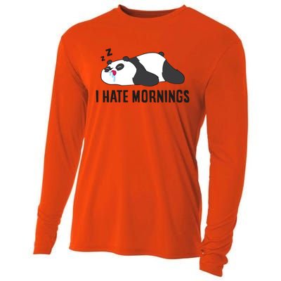 Lazy Panda I Hate Mornings Funny Panda Sleeping Pyjama Gift Cooling Performance Long Sleeve Crew