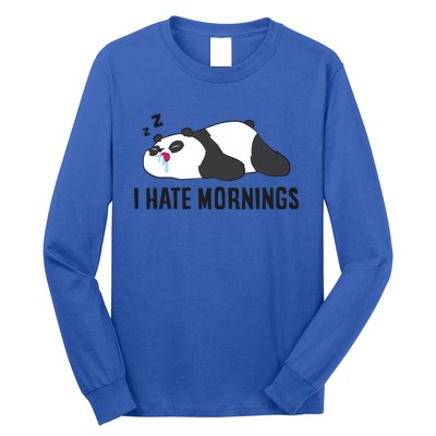 Lazy Panda I Hate Mornings Funny Panda Sleeping Pyjama Gift Long Sleeve Shirt