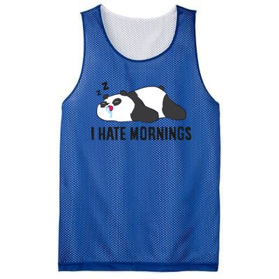 Lazy Panda I Hate Mornings Funny Panda Sleeping Pyjama Gift Mesh Reversible Basketball Jersey Tank